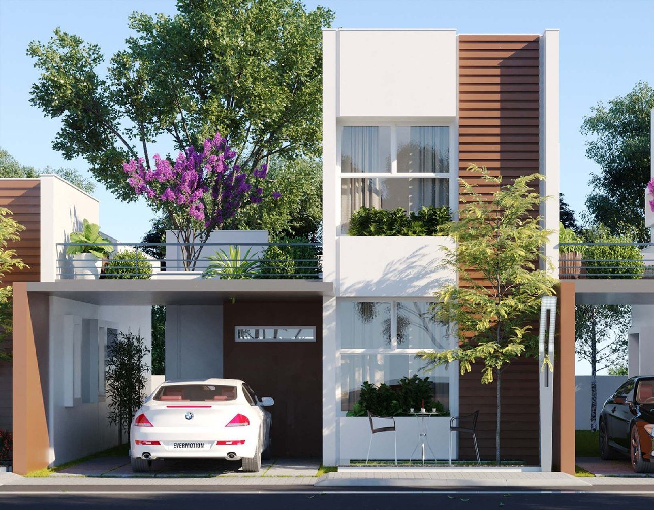 Representative villa rendering for the project